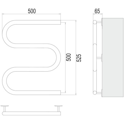Полотенцесушитель электрический Terminus М-обр 50х50 4620768883910 фото в интернет-магазине Русалия