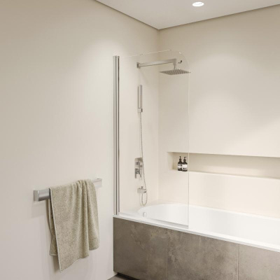 Шторка на ванну RGW SC-109 (H-1400), стекло прозрачное, профиль хром фото в интернет-магазине Русалия