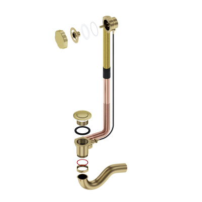 Cлив-перелив латунный полу-автоматический для ванны 8003 золото Timo фото в интернет-магазине Русалия