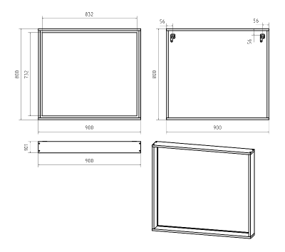 Зеркало Dallas 90 DAL-02090-074 Brevita фото в интернет-магазине Русалия