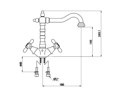 Смеситель для кухонной мойки Timo Ritz (0143FK chrome+gold) фото в интернет-магазине Русалия