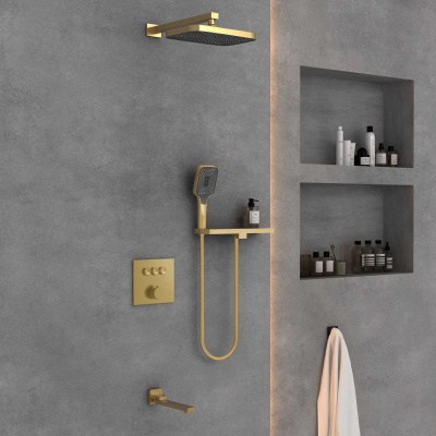 Душевой комплект VSFW-4311RBG встраиваемый, 3 режима, брашированное золото Vincea фото в интернет-магазине Русалия