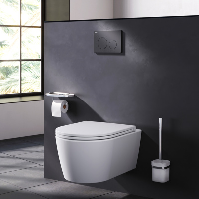 I090138 PrimeFit L, клавиша для инсталляции пластик, черный матовый Am.Pm фото в интернет-магазине Русалия