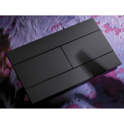 Клавиша смыва механическая 659055 Slim soft-touch черная матовая OLI фото в интернет-магазине Русалия