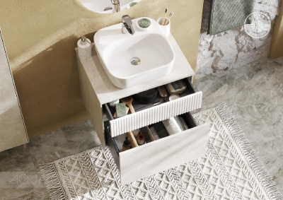 Тумба под раковину AQUATON Марбл 60 слэйт, белый матовый 1A276101MH4C0 фото в интернет-магазине Русалия