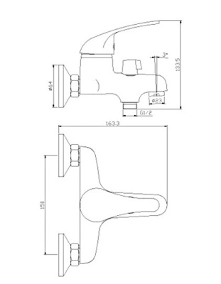 Смеситель для ванны Rossinka Y (Y40-30) фото в интернет-магазине Русалия