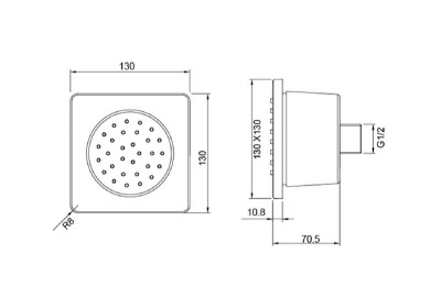 Боковая форсунка 130*130 AQUATEK AQ2099CR фото в интернет-магазине Русалия