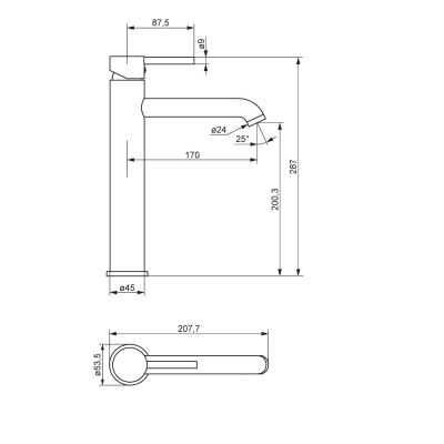 360250500 Scandinavian Pure, смеситель для раковины высокий, розовое золото Damixa фото в интернет-магазине Русалия
