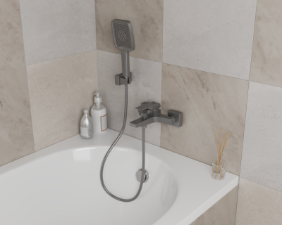 Смеситель для ванны с коротким изливом RUSH Thira (TR3635-44Grey) фото в интернет-магазине Русалия