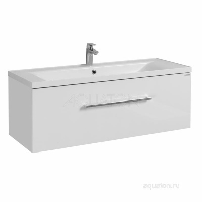 Тумба под раковину AQUATON Мадрид 120 M 1 ящик белый 1A168701MA010 фото в интернет-магазине Русалия