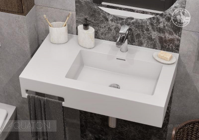 Раковина AQUATON Квадро Про 80 правая 1A734331QA01R фото в интернет-магазине Русалия