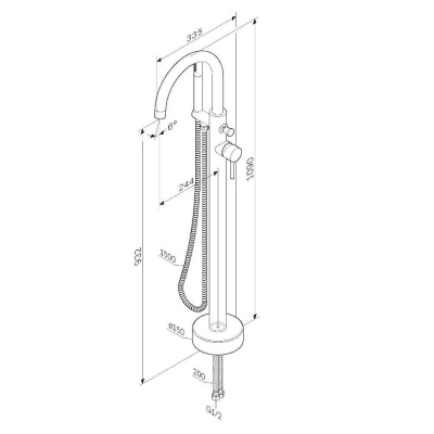 F7514100 Sense, смеситель д/ванны/душа, отдельностоящий, хром, шт. фото в интернет-магазине Русалия