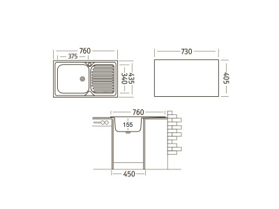 Кухонная мойка UKINOX Классика CLM760.435 -GT5K 2L, 43,5*76 фото в интернет-магазине Русалия