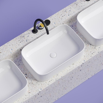 Умывальник чаша накладная прямоугольная Element 605*380*150мм CN6053 Ceramica Nova фото в интернет-магазине Русалия