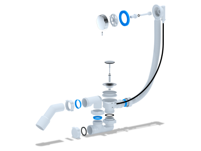 Слив-перелив полу-автоматический для ванны EM321 ANI фото в интернет-магазине Русалия