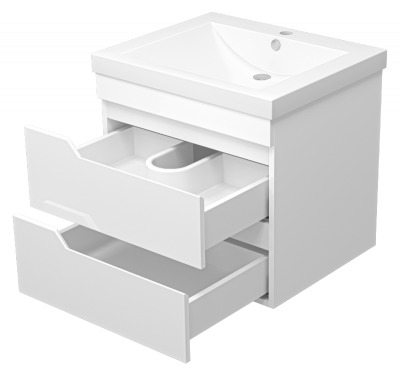 Тумба Софт 60 подвесная с раковиной Misty Алиса 58 Misty фото в интернет-магазине Русалия