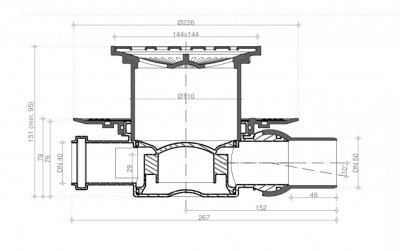 Точечный трап Pestan Confluo Standard 15х15 Drops (13000010) фото в интернет-магазине Русалия