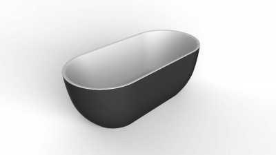 Акриловая ванна BELBAGNO BB70-1700-800-W/NM Белый Глянец внутри, черный матовый снаружи фото в интернет-магазине Русалия