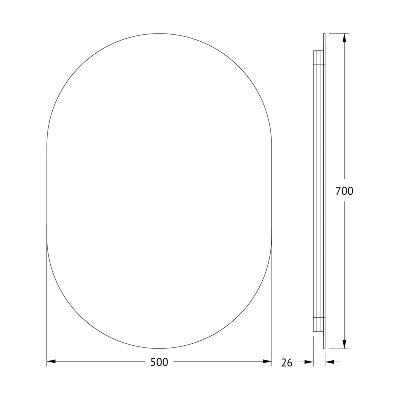 Зеркало с LED-подсветкой настенное OPTI DEFESTO 50x70 см, DF 2903 фото в интернет-магазине Русалия