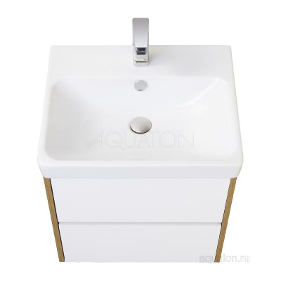 Тумба под раковину AQUATON Сканди 70 белая, дуб рустикальный 1A251801SDZ90 фото в интернет-магазине Русалия