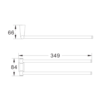 Полотенцедержатель поворотный двойной Shevanik SG5707T, оружейная сталь фото в интернет-магазине Русалия