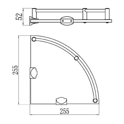 Полка угловая стеклянная Savol S-003011, хром фото в интернет-магазине Русалия