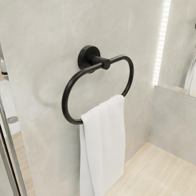 Полотенцедержатель FIXSEN COMFORT    BLACK FX-86011, черный матовый фото в интернет-магазине Русалия