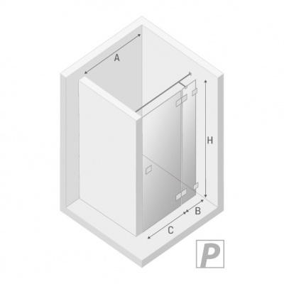 Дверь в нишу NEW TRENDY EVENTA R 90x200 EXK-4453 (хром) фото в интернет-магазине Русалия