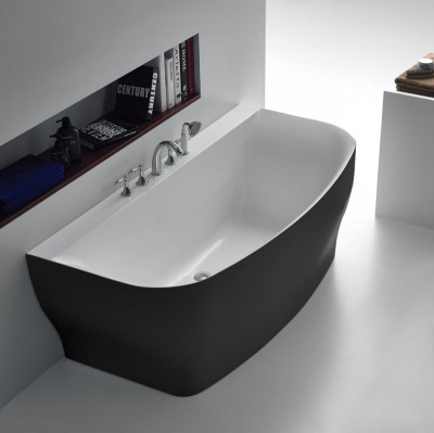 Акриловая ванна без перелива BELBAGNO BB74-NERO-W0, 1650x780x590 фото в интернет-магазине Русалия