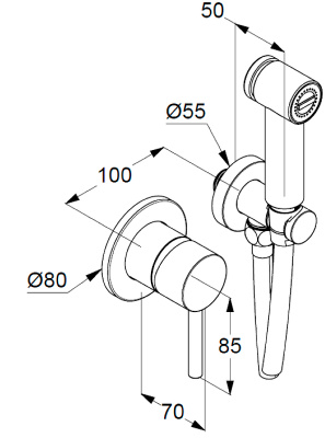 Гигиенический комплект BOZZ BLACK 389983976 KLUDI фото в интернет-магазине Русалия