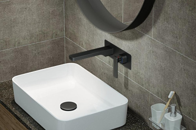 Смеситель для раковины встроенный Timo Torne черный (4371/03SM) фото в интернет-магазине Русалия