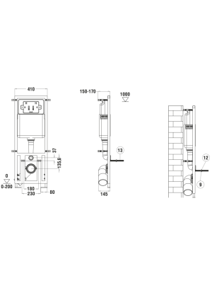 MARBERG 410 RD WT Инсталляция для унитаза. Круглая белая кнопка WeltWasser фото в интернет-магазине Русалия