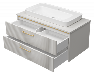 Тумба Elche 100 подвесная с раковиной Ekokerama Doppio 80 Brevita фото в интернет-магазине Русалия