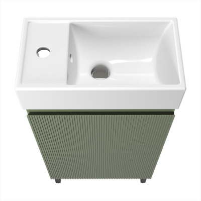 Тумба с раковиной WC Area 40 см матовый зеленый 221805006 Wellsee фото в интернет-магазине Русалия