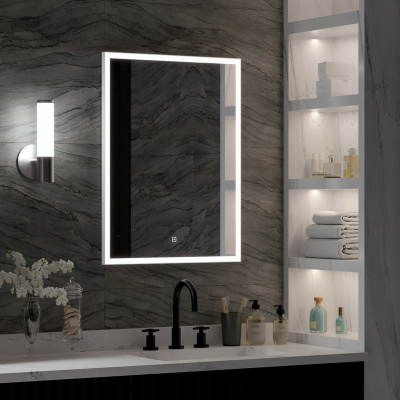 Зеркало с подсветкой Frame White 600x800 ЗЛП944 Continent фото в интернет-магазине Русалия