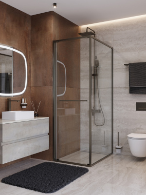 Душевой уголок CEZARES LUX-AH-FS-1-70/90-C-GM фото в интернет-магазине Русалия