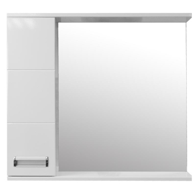 Зеркало-шкаф Loranto Дина 75, 750х700х140 левосторонее, белое (CS00049719) фото в интернет-магазине Русалия