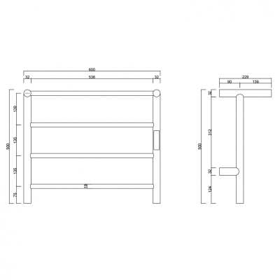 Полотенцесушитель электрический ABBER Standard AH4614 хром фото в интернет-магазине Русалия