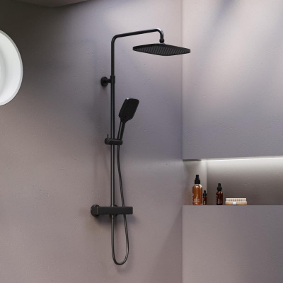 953800300 Gala душевая система с душевым ТМС смесителем, чёрный фото в интернет-магазине Русалия