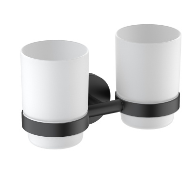 Стакан для зубных щеток двойной Timo Saona черный (13034/03) фото в интернет-магазине Русалия