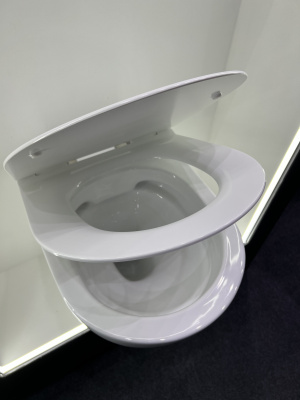 BOND F01-10 Унитаз подвесной безободковый белый с сиденьем с микролифтом фото в интернет-магазине Русалия