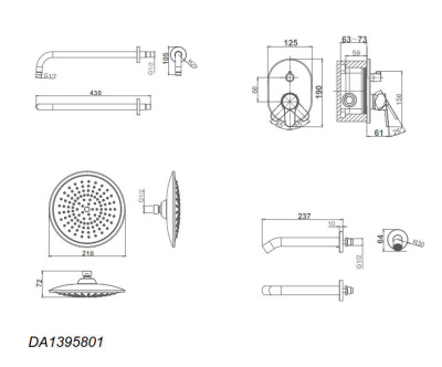 Смеситель для душа встраиваемый DK Rhein Marx (DA1395801) фото в интернет-магазине Русалия