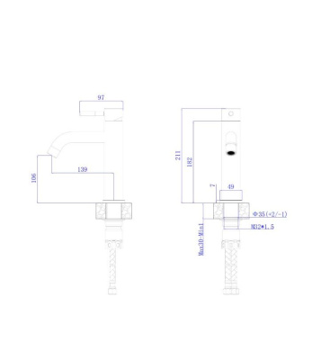 Смеситель для умывальника RUSH Melos (SUS1101-11Grey) фото в интернет-магазине Русалия