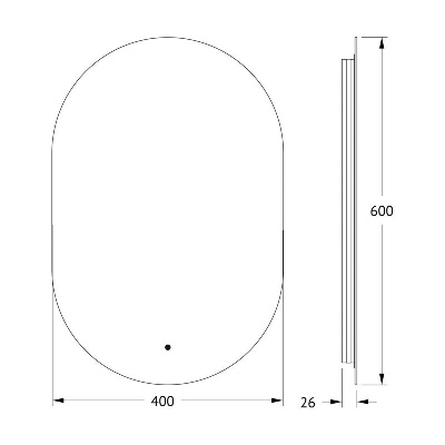Зеркало с LED-подсветкой настенное OPTI DEFESTO 40x60 см, DF 2901R фото в интернет-магазине Русалия