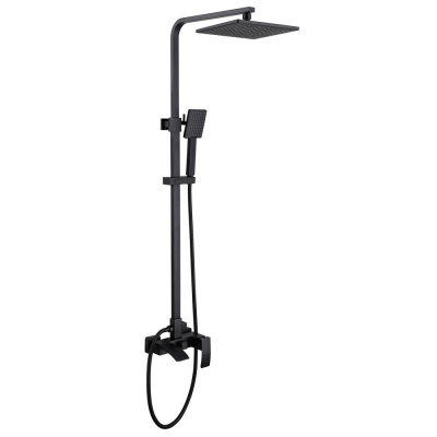 Душевая стойка ABBER Wasserfall AF8616B с изливом, черная матовая фото в интернет-магазине Русалия