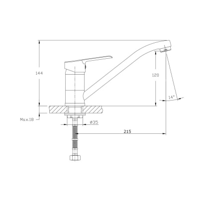 Смеситель для кухонной мойки RUSH Victoria (VI7135-27) фото в интернет-магазине Русалия