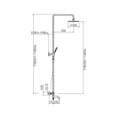 Душевая система FASHUN термостатическая (A52426-7) фото в интернет-магазине Русалия
