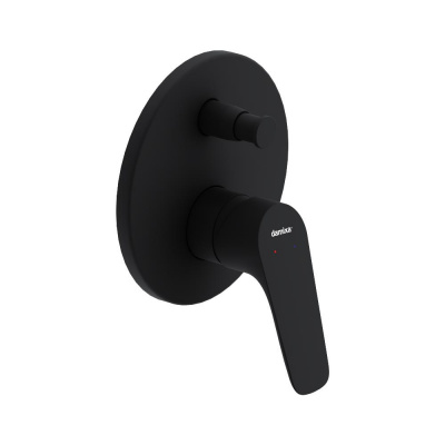 777100300 Jupiter, Смеситель монтируемый в стену ванной - душевой (черный) фото в интернет-магазине Русалия