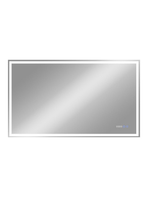 Зеркало с подсветкой Mercury 1200x700 часы, антизапотевание ЗЛП690 Continent фото в интернет-магазине Русалия