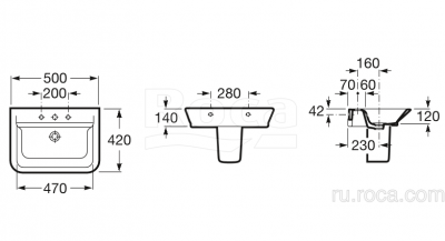 Раковина Gap 50 327476000 Roca фото в интернет-магазине Русалия
